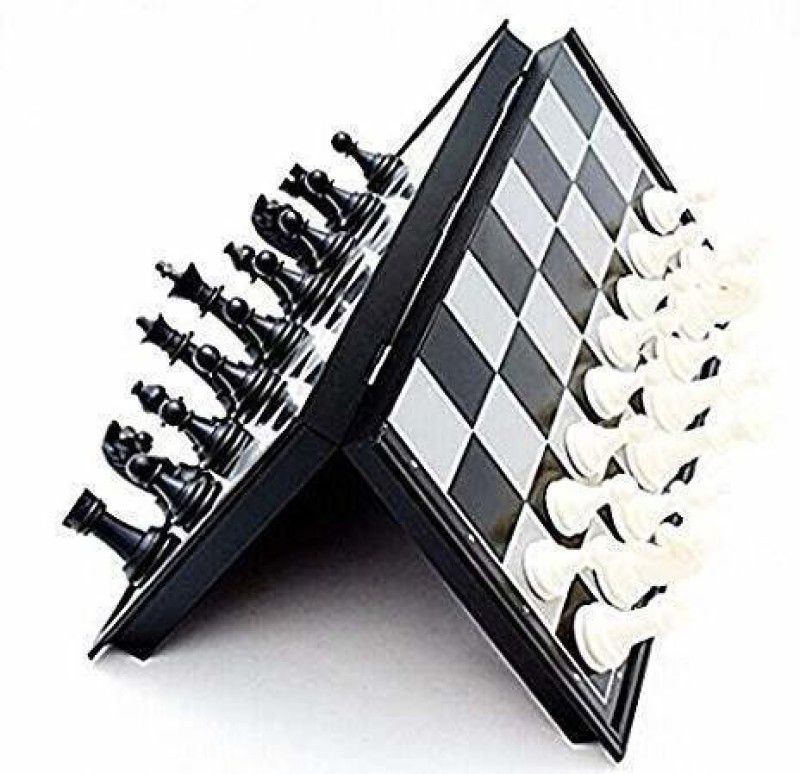 WGMONEY Magnetic Travel Chess Set Board Game for Kids and Adults (Black & White Chess) 10 cm Chess Board  (Multicolor)