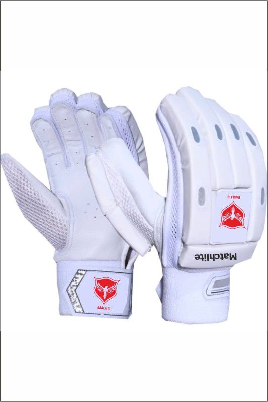 BAALA G MatchLite Batting Gloves  (White)