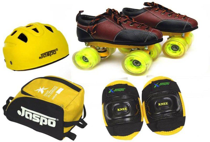Jaspo Whoosh Eco Shoe Skates Combo Foot length 26.9 cms Size : 9 UK ( Age 16 years and above) Skating Kit