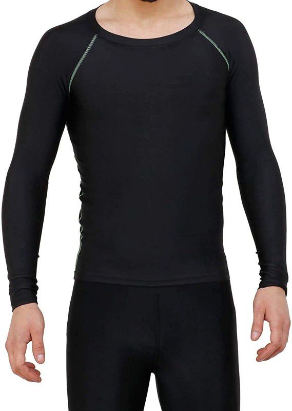 never lose (Ultima) Compression Top Full Sleeve Tights Men's for Sports Men Compression  (Black Full Sleeve)