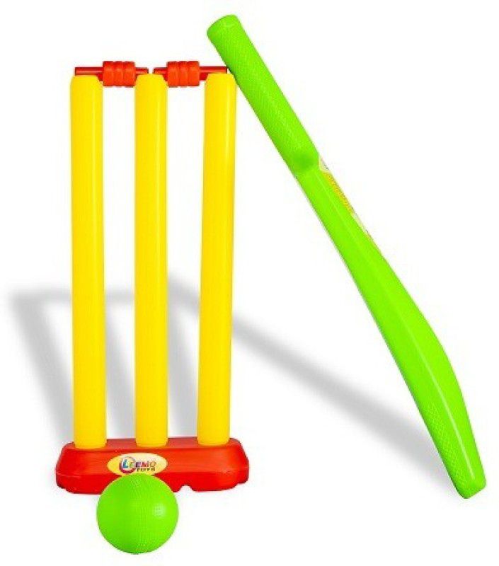 NAVRANGI Cricket Kit Set of 3 Stumps with Bail, 1 Bat and 1 Ball Combo Set for Kids Cricket Kit