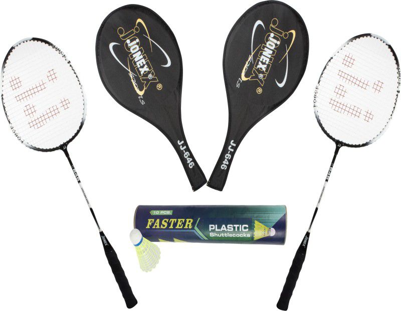 JONEX Durable 646 Badminton Set with Faster Shuttlecock (10 pcs) Badminton Kit