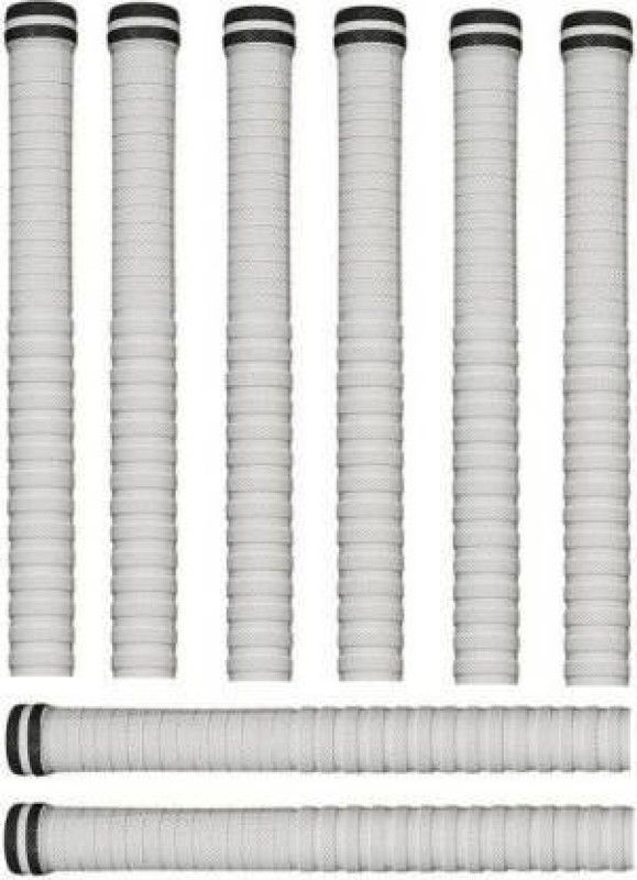 Rockjon Set of 8Cricket Bat Handle Replacement Grips (Pack of 8) Extra Tacky  (White, Pack of 8)