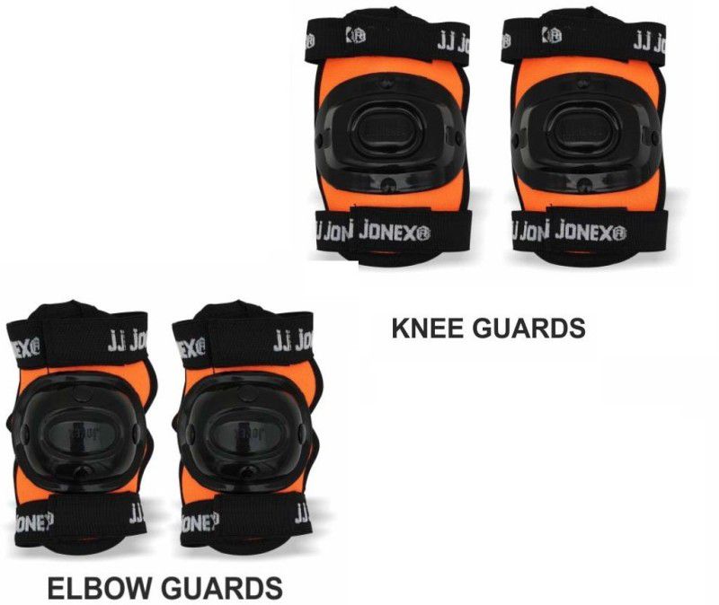 JJ Jonex Protective Set of 2 in 1 Skating and Cycling Skating Guard ( ORANGE )(Size Free) (MYC) Skating Kit