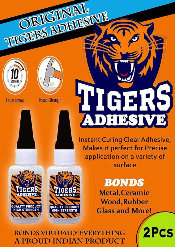 woodcraft Tigers Instant Adhesive Ideal for Wood,Ceramic,Rubber,Glass 20mlx2pcs Glue  (20 ml)