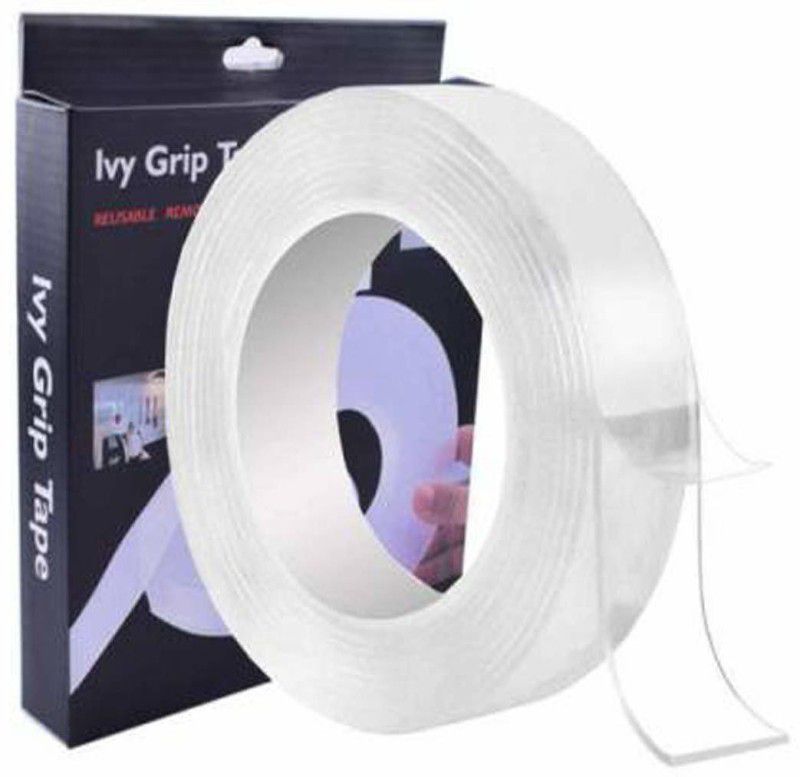 JAYLO ENTERPRISE Grip Strong Removable and Reusable Anti-Slip 1 m Double-sided Tape (PACK OF 1) Grip Tape  (White)