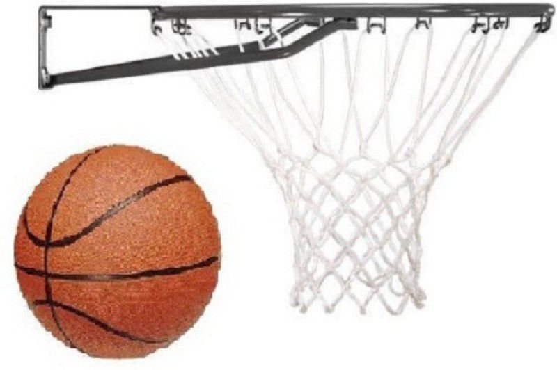 FACTO POWER With Net, And Basket Ball, Black Color, 11 mm., Basketball Ring  (7 Basketball Size With Net)