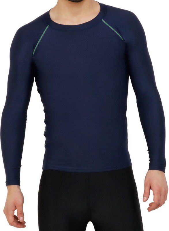never lose Tight Tshirt Men Compression  (Blue Full Sleeve)