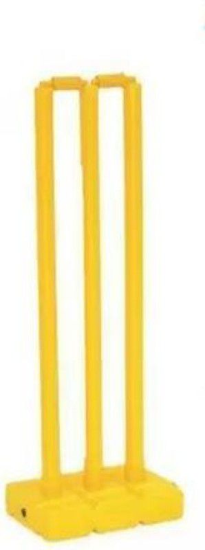 JMD Tools Heavy Plastic Cricket Stumps Set - 3 Stumps + 2 Bails + 1 Stand (Yellow)  (Yellow)