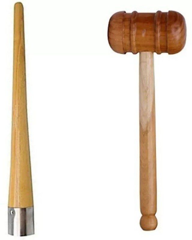 saipro Cricket Combo Wooden Mallet Hammer & Cricket Bat Grip Cone. Cricket Wooden