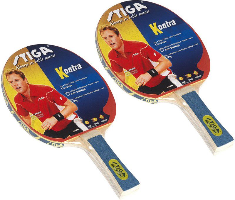 COSCO Stiga Kontra Table Tennis Bat ( 2 Bat ) Multicolor Table Tennis Racquet  (Pack of: 2, 350 g)
