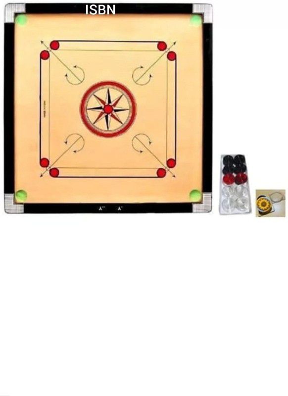 ISBN IMPEX 26 INCH CARROM BOARD WITH COIN AND STRIKER POWDER 52 cm Carrom Board  (Brown)