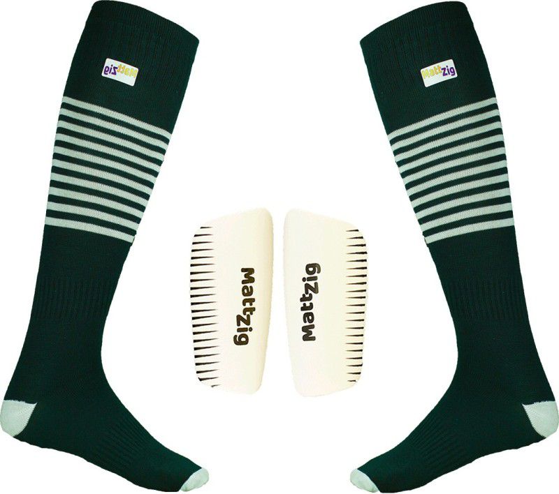 MATTZIG (One Pair Football Socks + One Pair Shin Guard) Football Kit