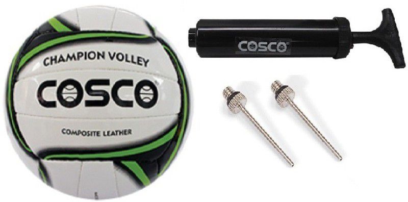 COSCO Combo of three - one 'Champion' Volleyball , one pump and two needles (Color On Availability)- Volleyball Kit
