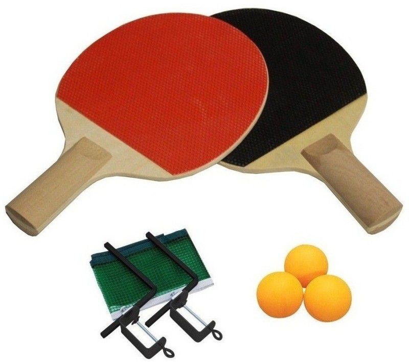 SPORTSHOLIC Table Tennis Racquet Set With Net Clumps And 3 Balls For Kids 10 To 12 Years Table Tennis Kit
