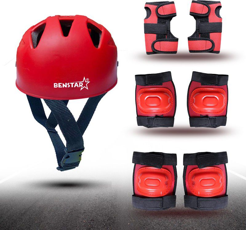 Benstar skating Guard Protective Kit Cycling Safety Kit For Kids set of 7pcs Red kit Skating Guard Combo