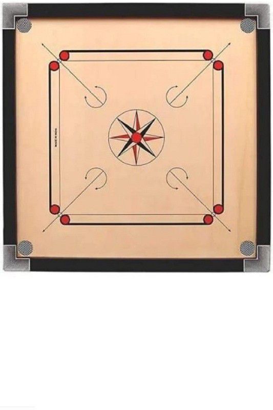 Ishu Sports MATTE FINISH FULL SIZE(32 INCH) WITH STRIKER,POWDER AND WOODEN COINS 81.04 cm Carrom Board  (Multicolor)