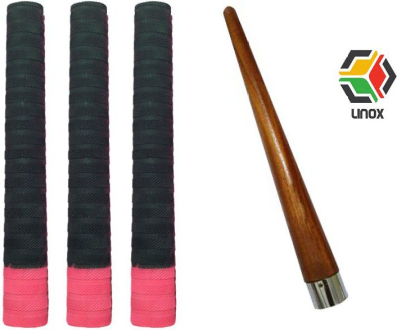 LINOX PINK AND BLACK REPLACEMENT GRIPS FOR CRICKET BAT WITH CONE Dry Feel  (Pack of 4)