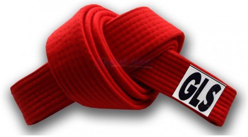 GLS Premium Judo Karate Taekwando Martial Art Free Size Cotton Belt - Red Martial Art Uniform