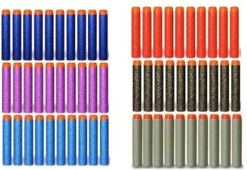 shreenik Colourful Soft Foam Dart for Nerf Refill Darts for N-Stike _50pis_multicolour Soft Tip Dart  (Pack of50)