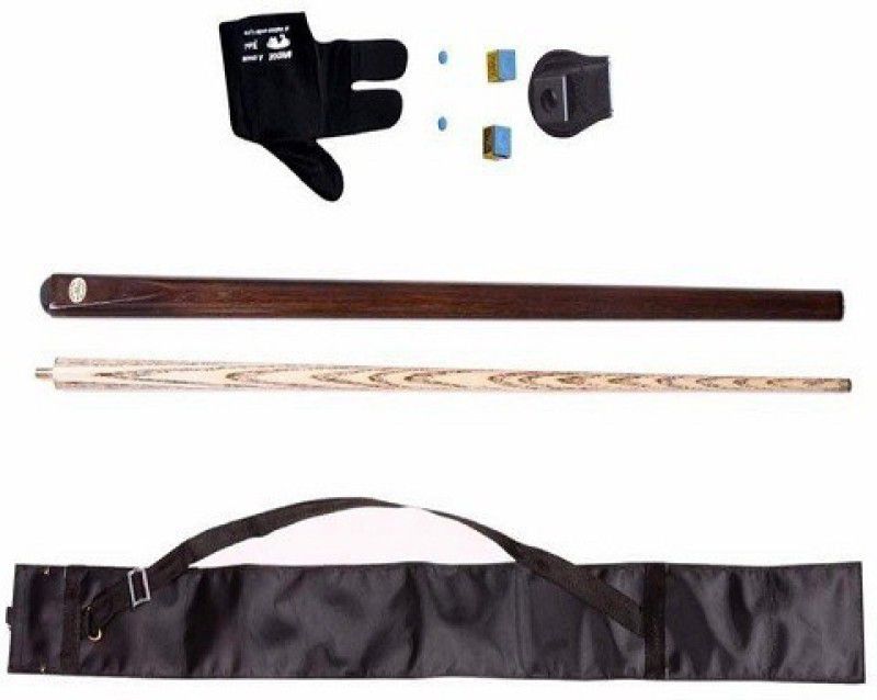 Laxmi Ganesh Billiard LGB Combo of John Paris Half Normal Joint Glossy Snooker N Pool CUE with CUE Cover,Glove,Chalk Holder,Two TIP N Two Chalk Billiards Kit