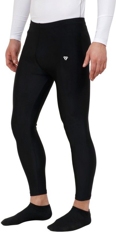 KYK Men's Polyester Spandex Compression Gym Workout Tights Base Layer Pants Men, Women Compression  (Black Sleeveless)