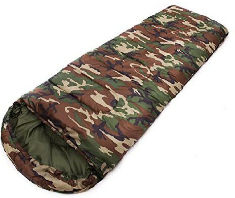 Inditradition Sleeping Bag Cum Mattress- With Cape Camouflage Sleeping Bag  (Green)