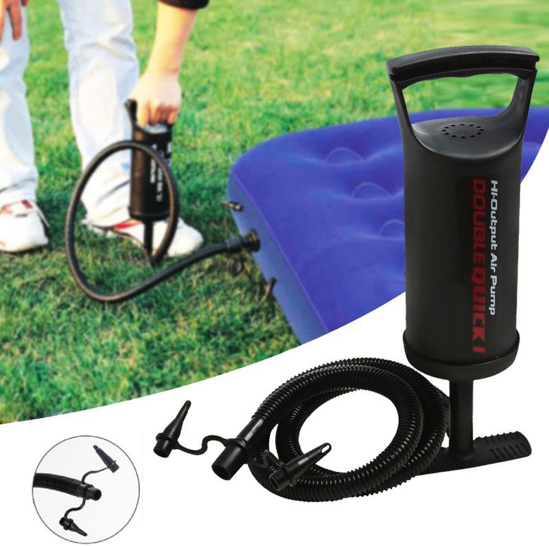Bazaar Gali Double Action Quick Hand Air Pump with 2 Nozzle and Inflatable Furniture Pump  (Black)