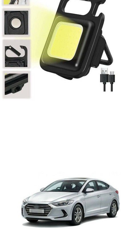LOVMOTO Small LED Flashlight COB Rechargeable Keychain Q18 LED Lantern  (Black)
