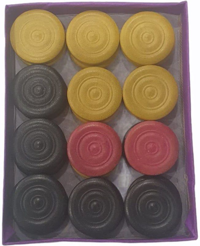 Spocco ®24PCWooden Finish Carrom Board Coins CP366 Carrom Pawns  (Pack of 24)