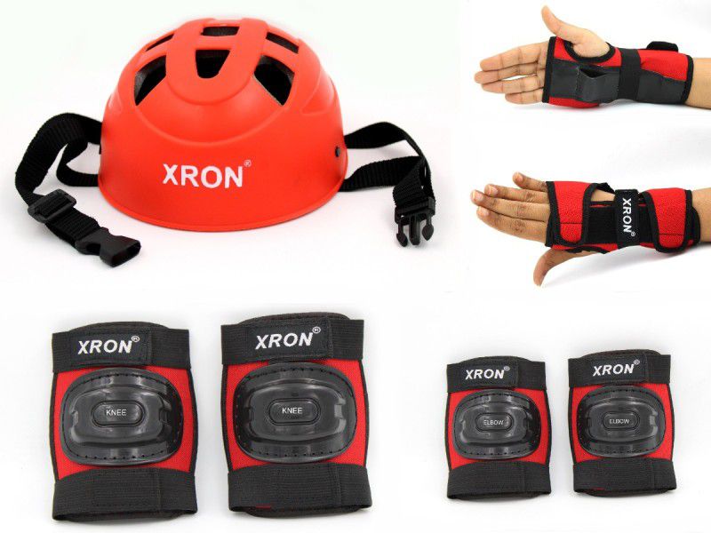 XRON Protective Set Skating and Cycling For 3 To 7 Yr Old Skating Guard Combo  (Red)