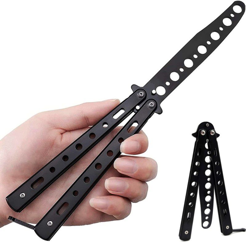 SUPVOX Butterfly Knives Trainer with O-Ring Latch for Beginner, Children Camping & Hiking Balisong Trainer with Unsharpened Blade for Practicing Flipping Tricks