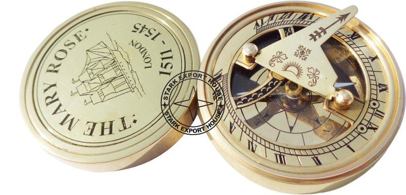 Stark Export House Brass Sundial Compass Compass  (Gold)