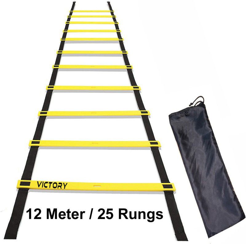 VICTORY Adjustable ( 12 Meter / 25 Rungs ) Speed Ladder For Training,Exercise, Gym and Any Sports Activity Speed Ladder  (Yellow)