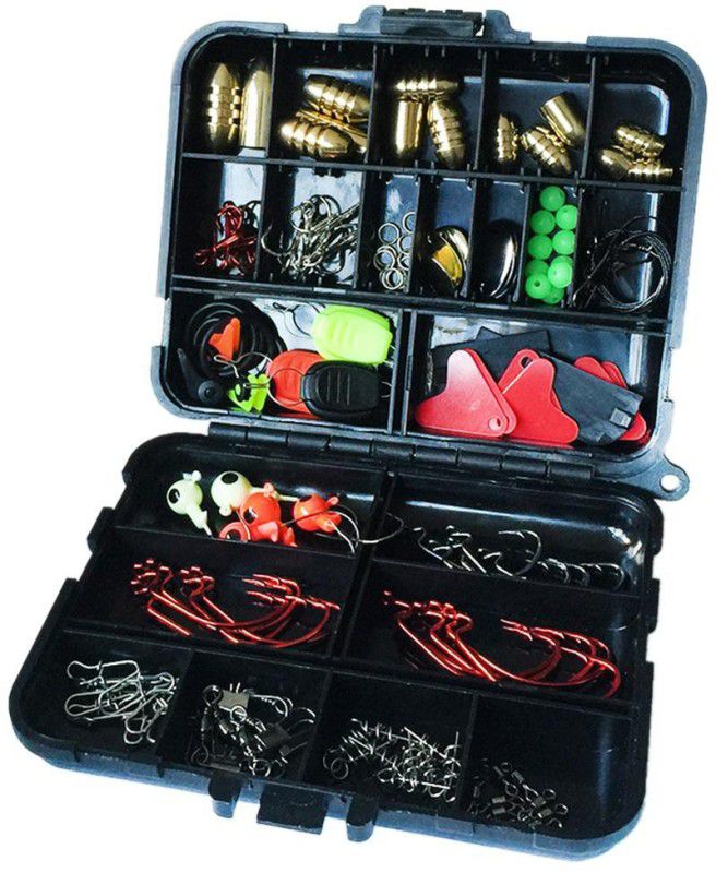 Nema Fishing Lures Hooks Swivels Tackle Box - 20 Kinds - 128 Pcs Fishing Fishing tackle accessories