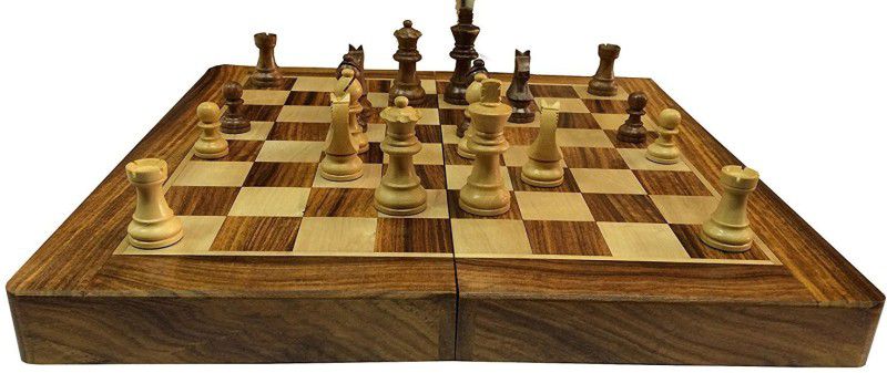 Weald Heritage Magnetic wooden Chess 6.35 cm Chess Board  (Beige, Brown)