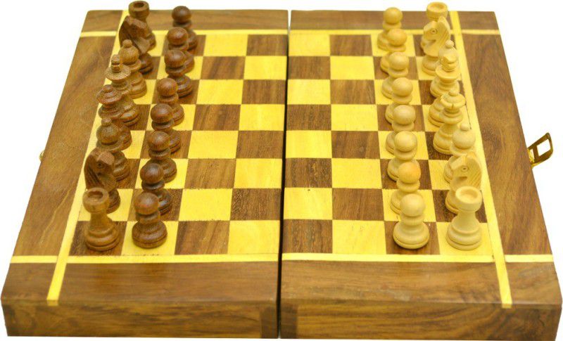 Santarms Handmade Wooden Chess 20.5 cm Chess Board  (Brown)