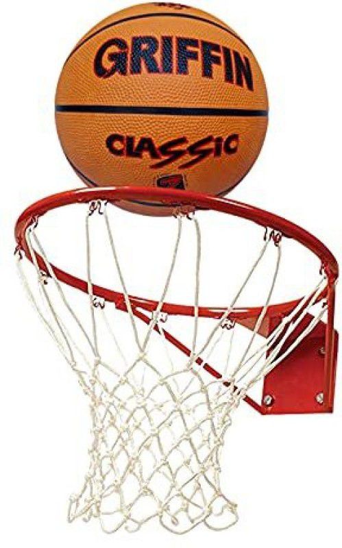 GRIFFIN Full Size Basketball Brick Size 7 with Ring Net , BasketBall Rubber Set Basketball - Size: 7  (Pack of 1)