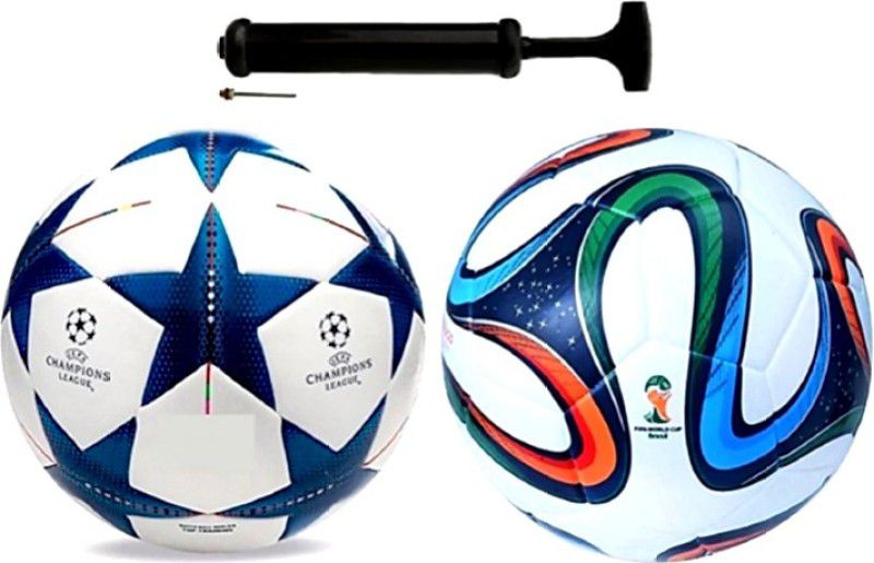 RIO PORT BLUE STAR WITH multicolor LEYER football , pump Football - Size: 1  (Pack of 1, Multicolor)