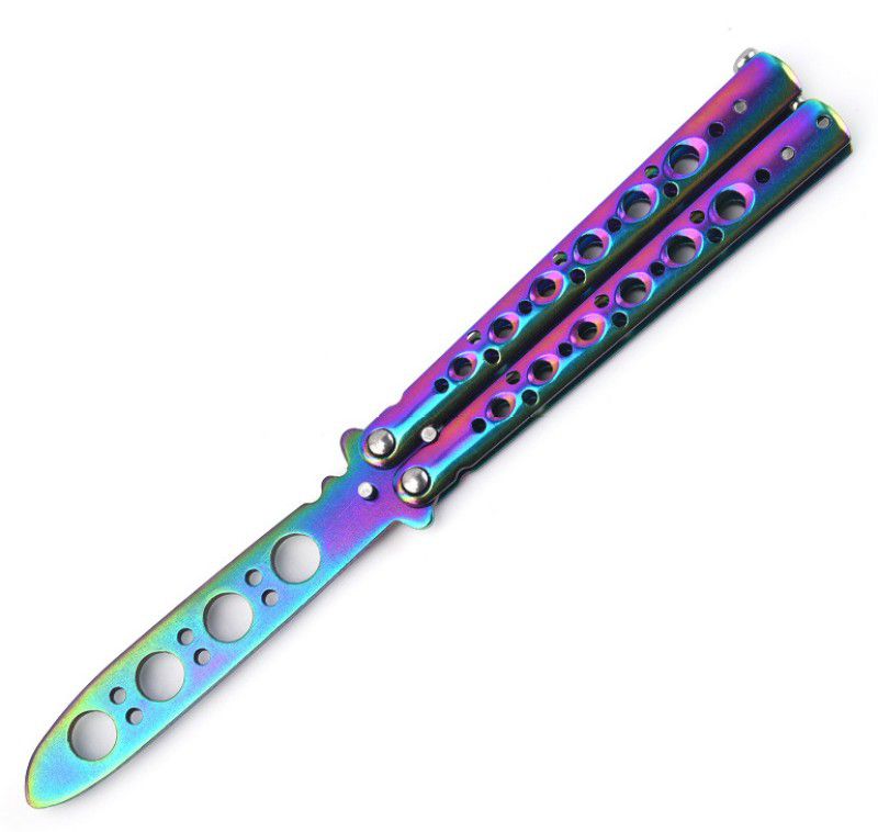 PALAY Butterfly Knives Trainer with O-Ring Latch for Beginner, Children Camping & Hiking Balisong Trainer with Unsharpened Blade for Practicing Flipping Tricks