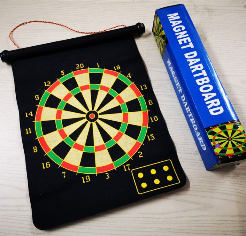 HHS SPORTS Magnetic Dart Board Set with 4 Magnetic Darts 30 cm Dart Board  (Black)