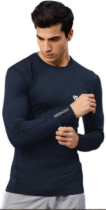 KYK Men Compression T-Shirt Gym and Sports Wear T-Shirt for Men Men Compression  (Blue Full Sleeve)