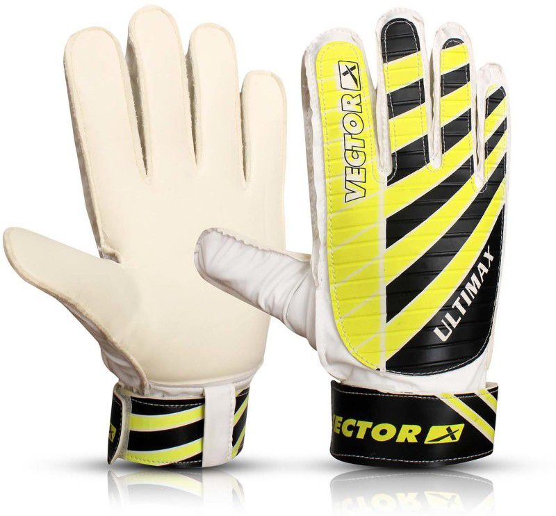 VECTOR X Ultimax Plastic Yellow - White Color Large Size Gloves Goalkeeping Gloves  (Multicolor)
