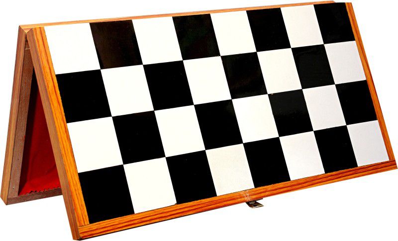 HHS SPORTS Foldable Black & White Chess Board with 32 Pawns 35.5 cm Chess Board  (Black)