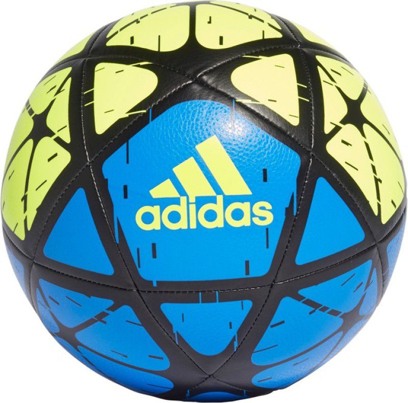 ADIDAS Glider Football - Size: 5  (Pack of 1, Black, Yellow, Blue)