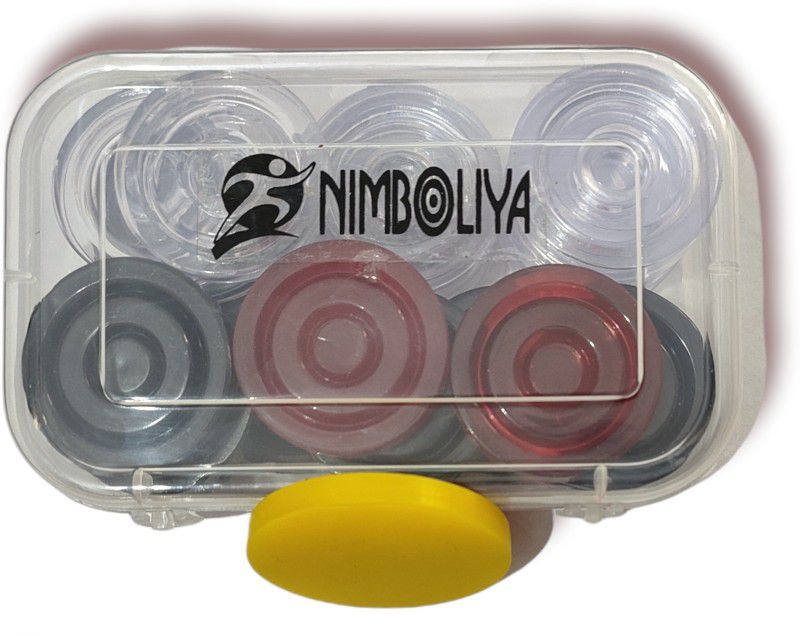 NIMBOLIYA CRYSTAL carrom coins set with striker and powder with box Carrom Pawns  (Pack of 22)