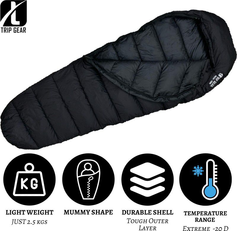 Trip Gear Sleeping Bag ( Suitable for -20 Degrees), Black Sleeping Bag  (Black)