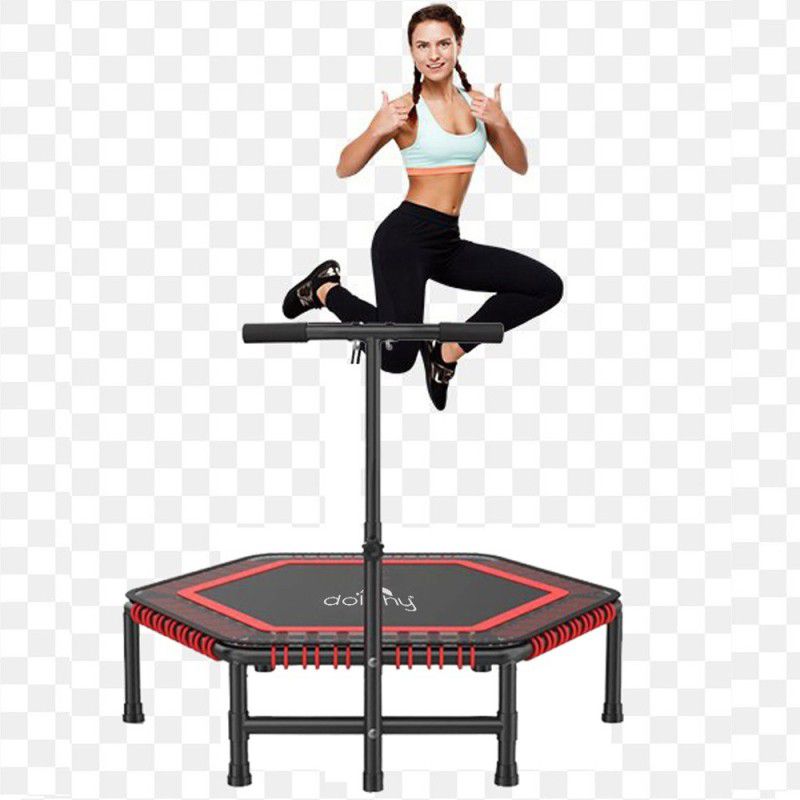 DOLPHY Dolphy 50" Hexagon Trampoline with Adjustable handrail for Cardio Trainer Trampoline  (In-Ground)