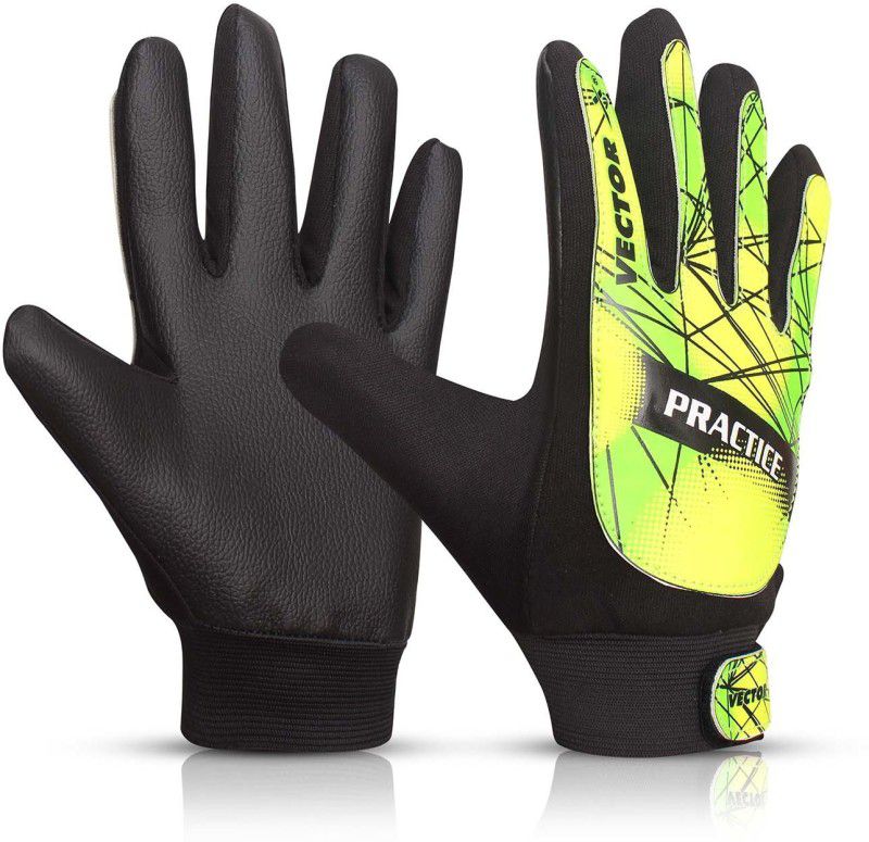 VECTOR X Practice Multicolor Foam For Men Goalkeeping Gloves  (Black, Green)