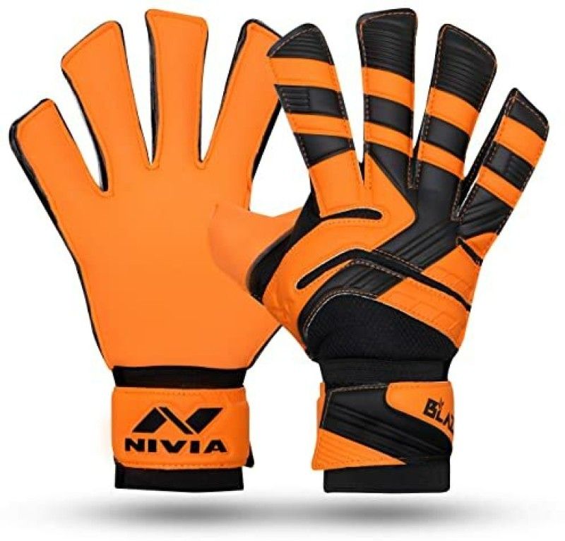 NIVIA golkeeper glove Goalkeeping Gloves  (black- orange)